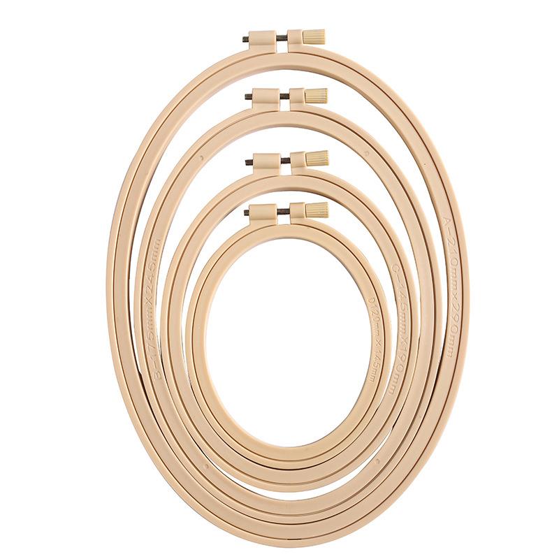 Wood Ring Blank - Imitazione bambù plastica ovale colore legno