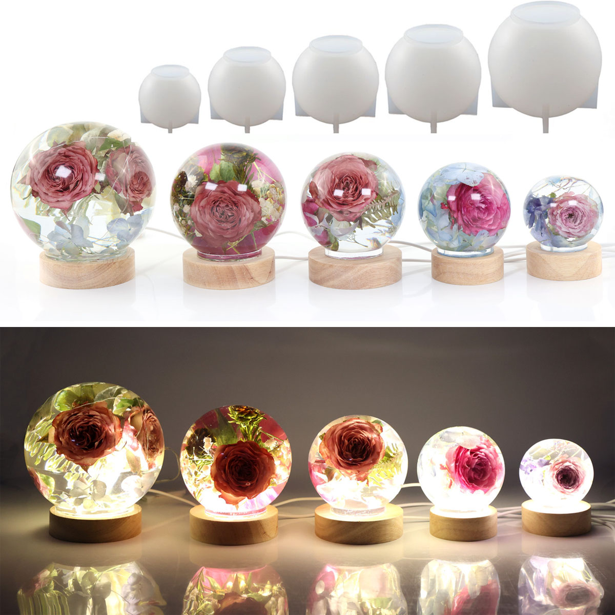 Resin Craft Ideas - 65-120mm Sfera Stampo In Silicone Per