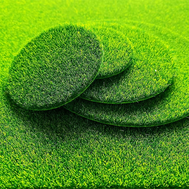 Terrarium Moss Art - 5/10 Pezzi di Muschio Artificiale Rotondo,
