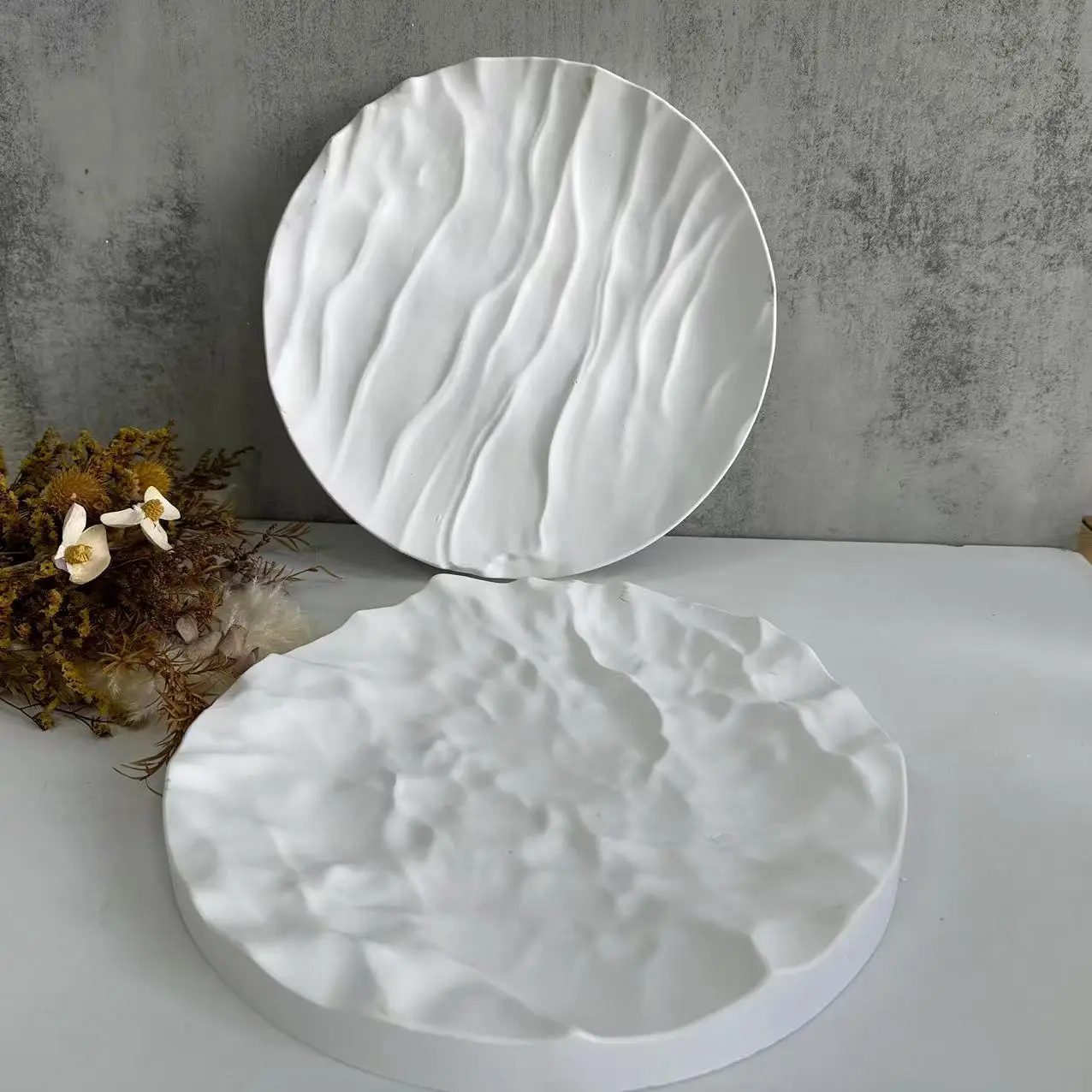 Coaster Mold Round - Onde oceaniche irregolari grande vassoio rotondo