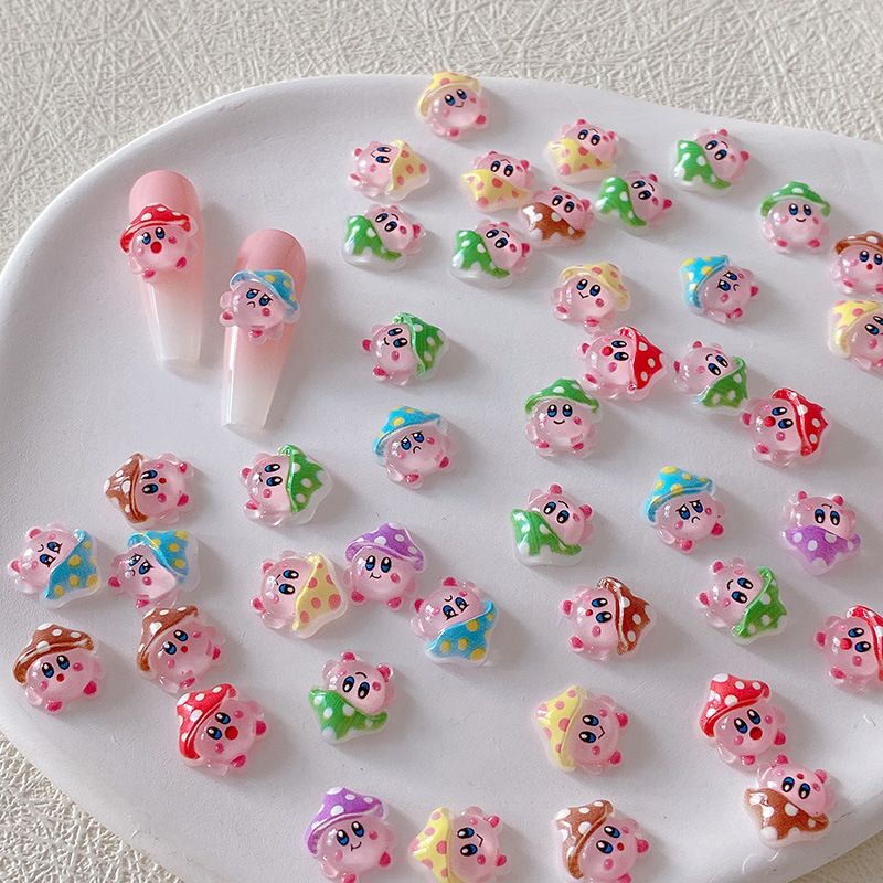Resin Crafts - 2/10/20 Pezzi Decorazioni per Unghie Kirby,