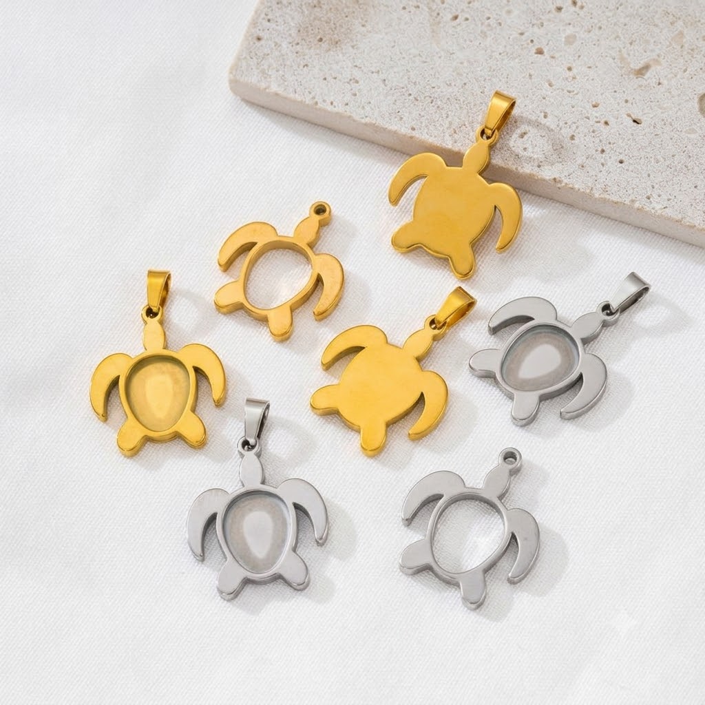 Bezels Set Pendant - 5 pezzi/lotto Base per cabochon a