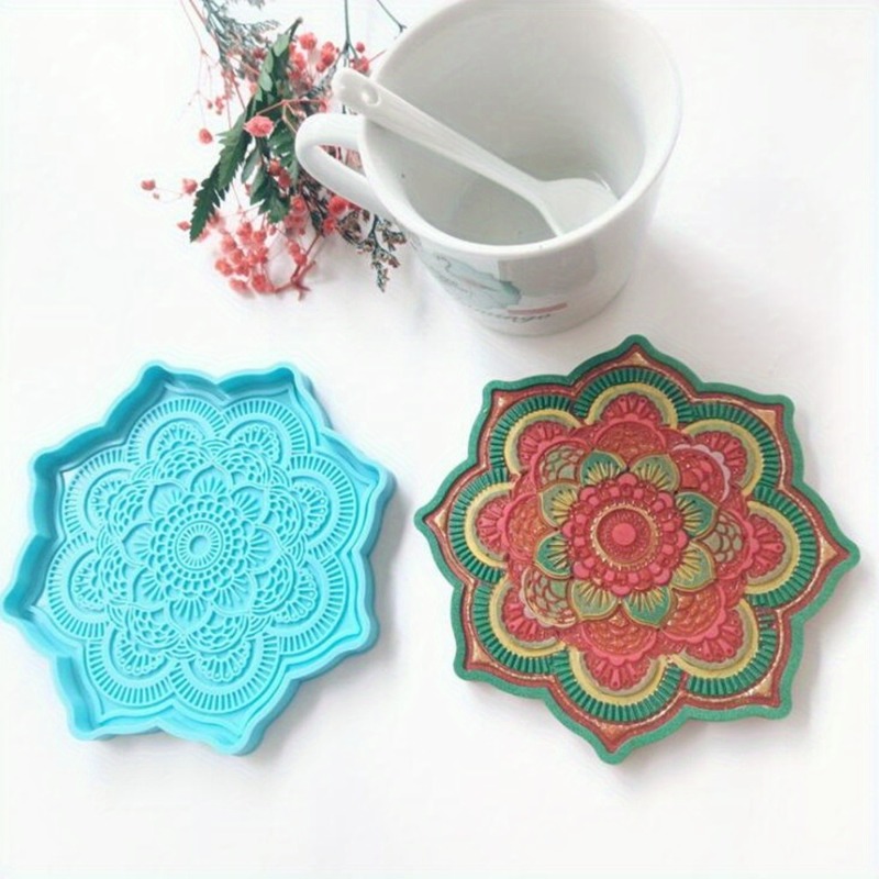 Coaster Mold Round - Mandala Sottobicchiere Stampo in silicone Vassoio