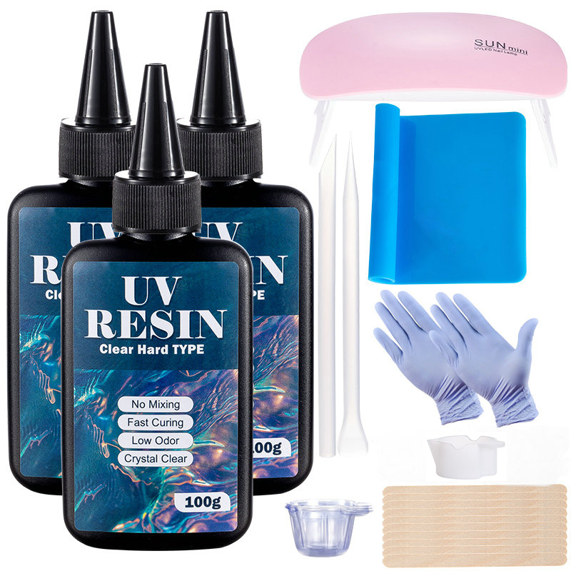 Epoxy Uv Resin Kit - 100g/250g Trasparente Resina UV Tipo Duro