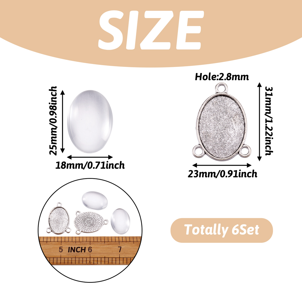 6 set di basi ovali in lega pe - Bezels Set Pendant recensione e prezzo
