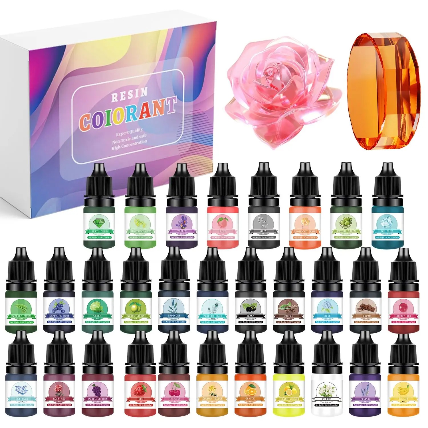 30 colori 5ml kit di pigmenti  - Epoxy Uv Resin Kit recensione e prezzo